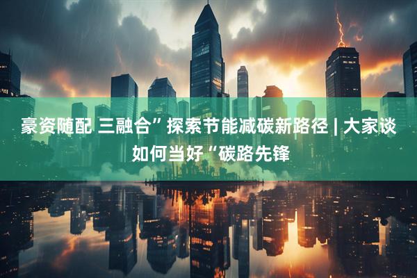 豪资随配 三融合”探索节能减碳新路径 | 大家谈 如何当好“碳路先锋