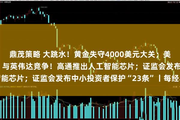 鼎茂策略 大跳水！黄金失守4000美元大关；美股又新高，中概股爆发；与英伟达竞争！高通推出人工智能芯片；证监会发布中小投资者保护“23条”丨每经早参